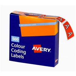 AVERY COLOUR CODING LABEL ALPHABETICAL 'A' SIDE TAB BX500