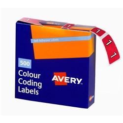 AVERY COLOUR CODING LABEL NUMERIC "1" SIDE TAB (500)