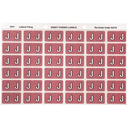 Avery Alphabet Coding Label J Side Tab 25x38mm Mauve Pack of 180