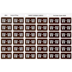 Avery Alphabet Coding Label W Side Tab 25x38mm Brown Pack of 180