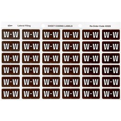 Avery Alphabet Coding Label W Side Tab 25X38Mm Brown Pack Of 180