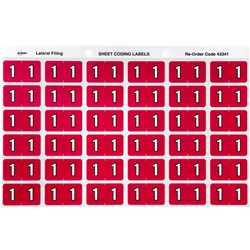 Avery Colour Coding Sheet Numerical '1'