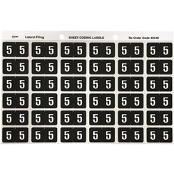 Avery Colour Coding Sheet Numerical '5'
