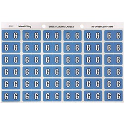 Avery Colour Coding Sheet Numerical '6'
