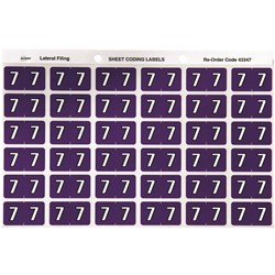 Avery Colour Coding Sheet Numerical '7'
