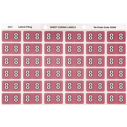 Avery Colour Coding Sheet Numerical '8'