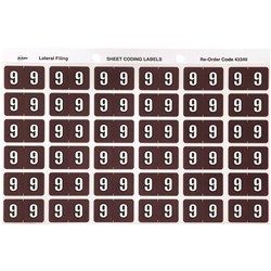 Avery Numeric Coding Label 9 Side Tab 25x38mm Brown Pack of 180