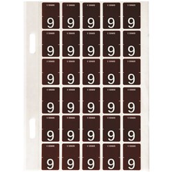 Avery Numeric Coding Label 9 Top Tab 20x30mm Brown Pack of 150