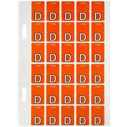 Avery Alphabet Coding Label D Top Tab 20x30mm D Orange Pack of 150