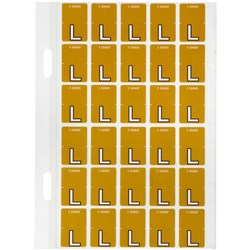 Avery Alphabet Coding Label L Top Tab 20x30mm Mustard Pack of 150