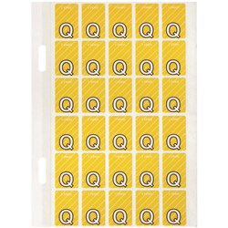 Avery Alphabet Coding Label Q Side Tab 20x30mm Yellow Pack of 150