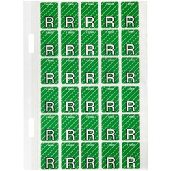 AVERY ALPHABET CODING LABEL R Side Tab 20x30mm L Green 