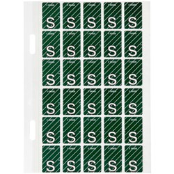 AVERY ALPHABET CODING LABEL S Side Tab 20x30mm D Green 