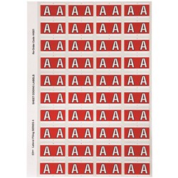 AVERY ALPHABET CODING LABEL A SIDE TAB 25X42MM RED