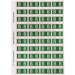 Avery Alphabet Coding Label B Side Tab 25x42mm D Green Pack of 240