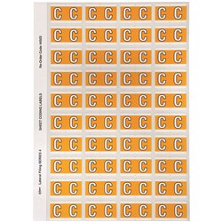 Avery Alphabet Coding Label C Side Tab 25x42mm Yellow Pack of 240