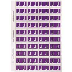 Avery Alphabet Coding Label J Side Tab 25x42mm Purple Pack of 240