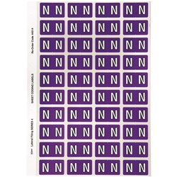 Avery Alphabet Coding Label N Side Tab 25x42mm Purple Pack of 240