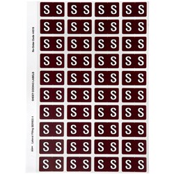 Avery Alphabet Coding Label S Side Tab 25x42mm Brown Pack of 240