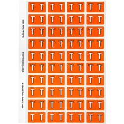 Avery Alphabet Coding Label T Side Tab 25x42mm Orange Pack of 240