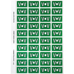 Avery Alphabet Coding Label V Side Tab 25x42mm D Green Pack of 240