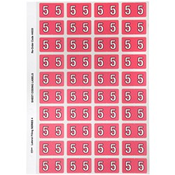 Avery Numeric Coding Label 5 Side Tab 25x42mm Pink Pack of 240