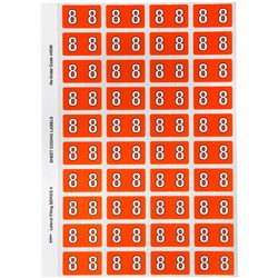 Avery Numeric Coding Label 8 Side Tab 25x42mm Orange Pack of 240