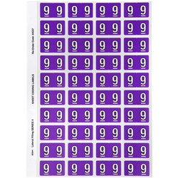 Avery Numeric Coding Label 9 Side Tab 25x42mm Purple Pack of 240