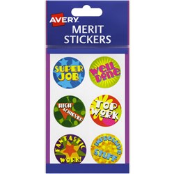 AVERY MERIT STICKERS BRIGHTS (96)