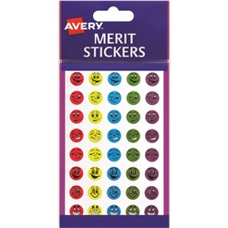 AVERY MERIT STICKERS SMILEY FACES 18MM (800)