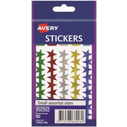 AVERY STICKER HANDIPACKS Small Stars Assorted B Pack 