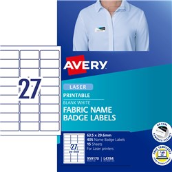 Avery L4784 Fabric Name Labels 27 Sht 63 5x29 6 Acetate Silk 