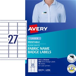 Avery L4784 Fabric Name Labels 27 Sht 63 5X29 6 Acetate Silk
