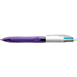 Bic 4 Colour Ballpoint Pens Retractable Grip Fashion 