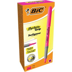 Bic Briteliner Highlighter Chisel Pink Pack Of 12