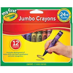 CRAYOLA MY FIRST JUMBO CRAYONS 12 Assorted 101x14mm 