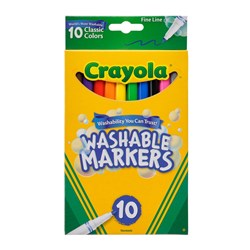 Crayola Thinline Markers Assorted Classic Colours Pack of 10