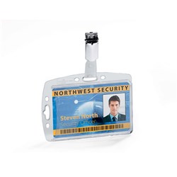 Durable Security Pass Holder Acrylic Rotating Clip (25)