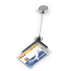 DURABLE CONVENTION CARD HOLDER Deluxe Reel Pro Pack of 10 