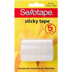 Sellotape Sticky Tape 12Mm X 10M Clear Pack Of 5