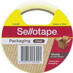 Sellotape Hot-Melt Adhesive Packaging Tape 24Mmx50M Clear