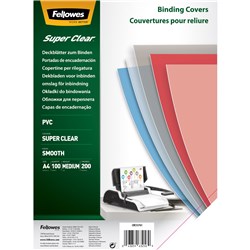 Fellowes&Reg; Binding Cover A4 200 Micron Pvc Clear Pack Of 100
