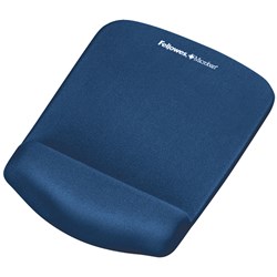 Fellowes Mouse Pad Wrist Rest Plush Touch Lycra W/ Microban Blue
