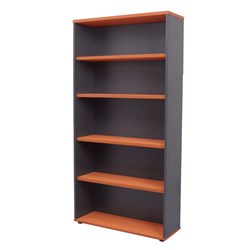 Rapidline Melamine Bookcase 900Wx315Dx1800H Includes 4 Shelves Cherry And Ironstone