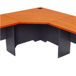 Corner Melamine Workstation Centre Module 900Wx900Wx600D Cherry And Ironstone