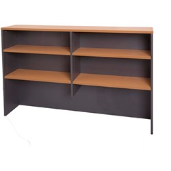 Rapidline Melamine Desk Hutch 1070Hx1500Wx315D 4 Shelves Beech & Ironstone