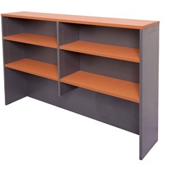 Rapid Worker Desk Hutch 1070Hx1500Wx315D 4 Shelves Cherry & Ironstone