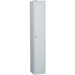 Go Steel Storage Locker Single Door 1830Hx305Wx455Mmd Silver Grey