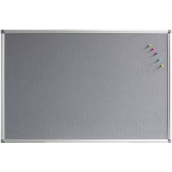 Rapidline Pinboard 1200X900Mm Aluminium Frame Grey Fabric