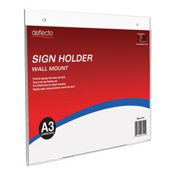 Deflect-O Sign Menu Holder A3 Wall Mount Landscape 